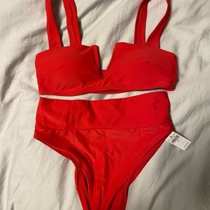 Aerie high waist red bikini